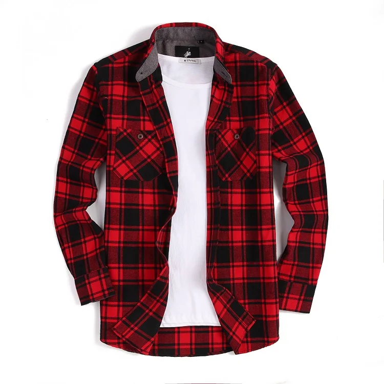 

Wholesale men's shirts Long-sleeved Flannel shirts autumn plaid shirts