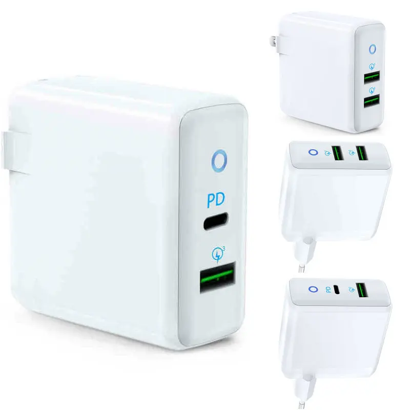 

36W Multi USB Charger-Portable Wall Travel Charger Dual QC 3.0 Wall Plug Adapter QC3.0 fully compatible 2 ports for 36W Type C