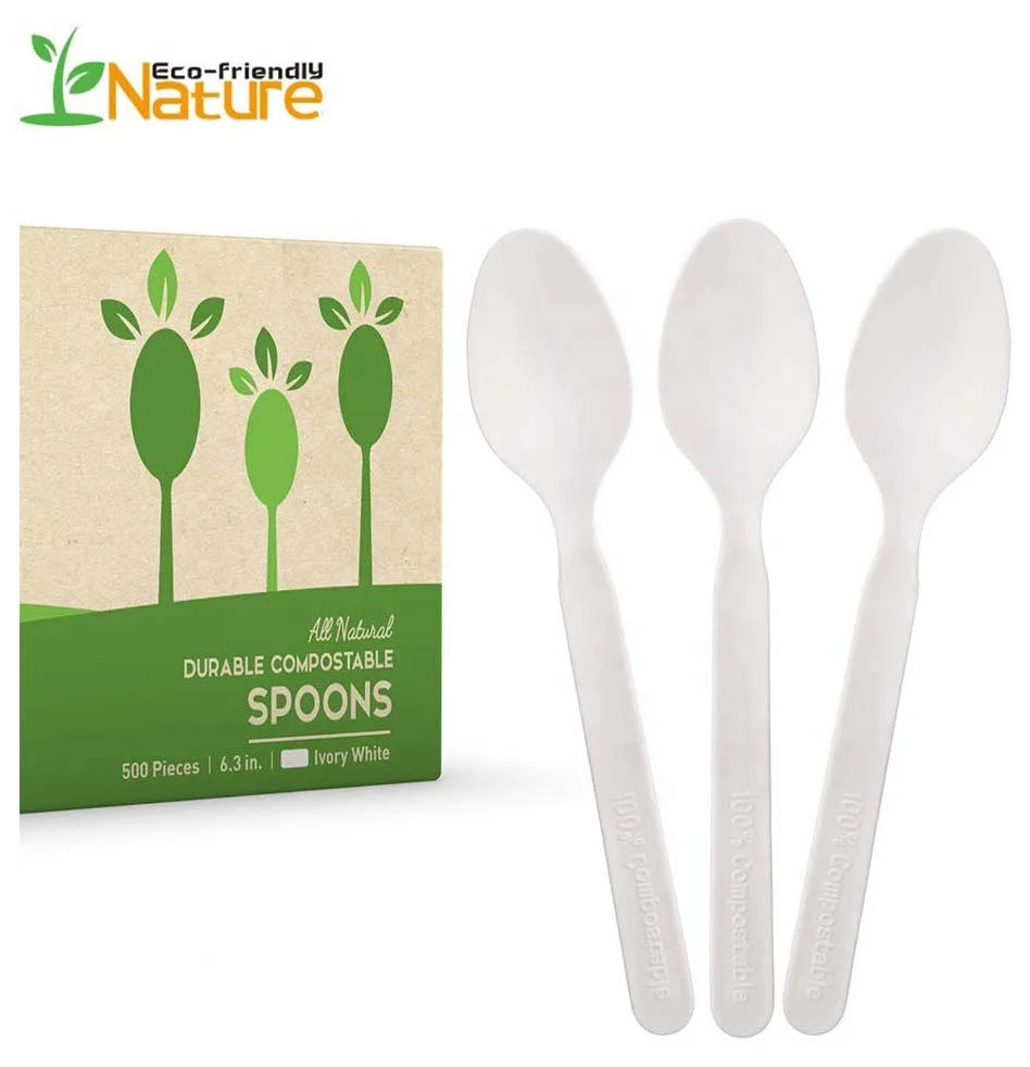 

5 Inch Fully Compostable Biodegradable Disposable PLA Spoon For Food