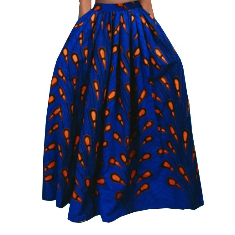 Summer hot style Africa broken flower digital printing in the long skirt floor-length fluffy big skirt women
