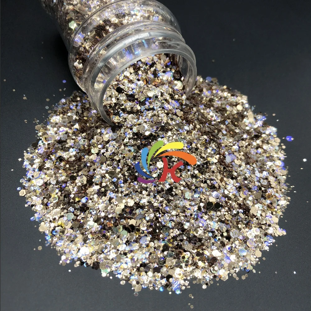 Bulk Custom Mix Polyester Nail Art Glitter Chunky Wholesale Resin Craft Glitter