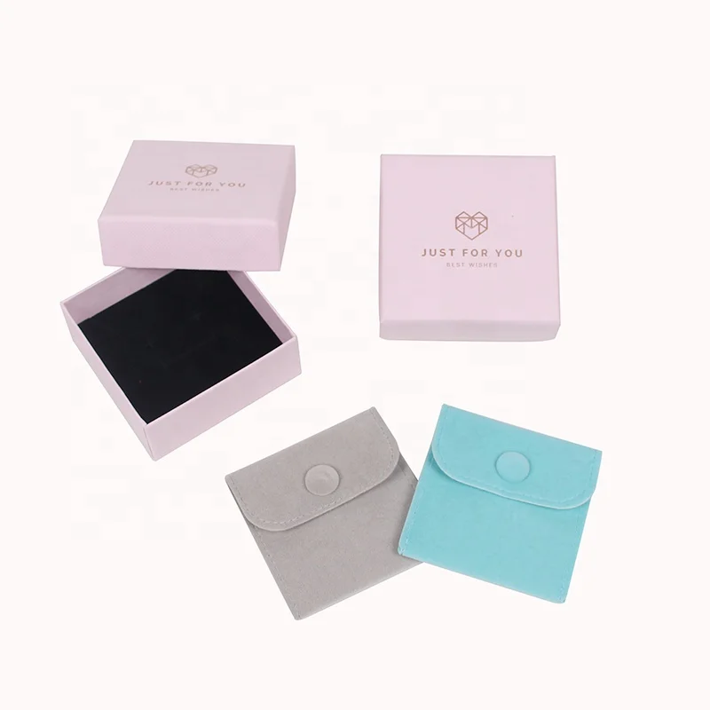 

Factory Jewelry Gift Bag Engagement Ring Store Bag Velvet Jewelry Pouch Drawer box Portable Jewelry Gift Bags With Snap Button