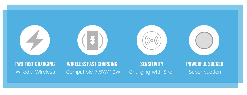 Mobile Power Bank Battery 10W wireless fast charging sucker mobile power supply white black QC3.0 PD charger - ANKUX.COM