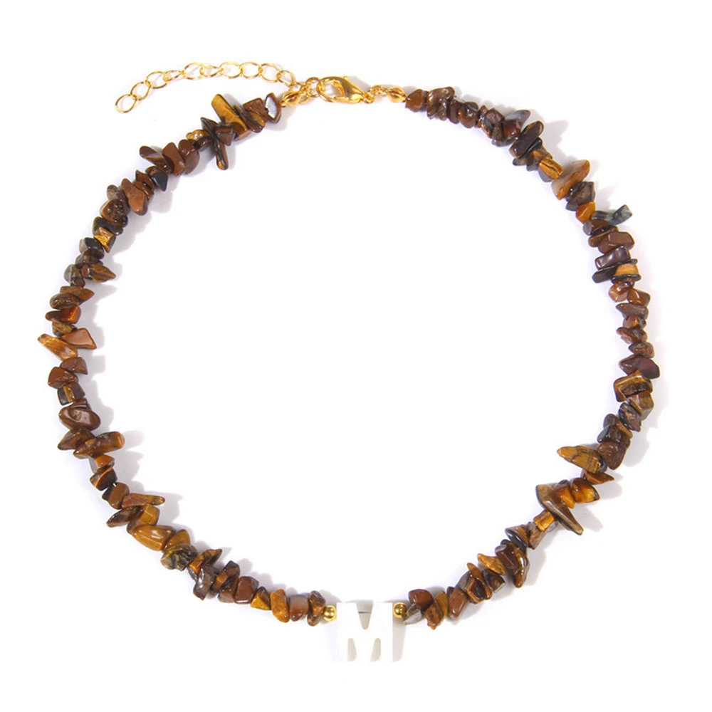 

Wholesale Jewelry Tiger Eye Turquoise Amethyst Irregular Crystal Natural Stone Beaded Choker Necklace for Men Women