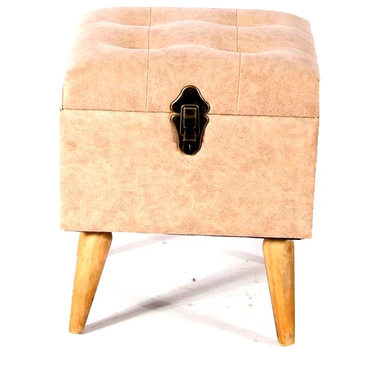 
2020 Home Furniture Country Style Storage Upholstered Ottoman Stool 
