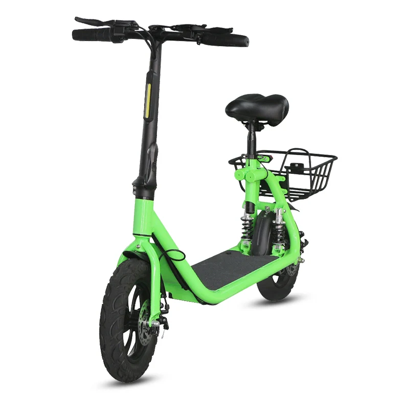 

EU Dropshipping Adult Electric Scooter e-bike 12inch Wheel Bike Electric Seat Basket Folding Adult Electric Bicycle, Black white red