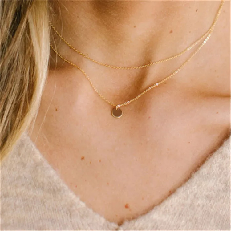 

NK-005 Wholesale American Style Stainless Steel Pendant Women's Bar Necklace, Sliver, gold and rose gold