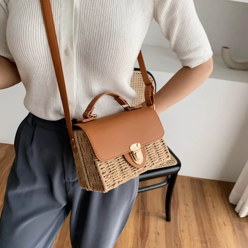 

Hot Selling Suka Factory good Price Straw Material Stylish Shoulder Handbags for Women Hand Bags for College Girls new design, Customized