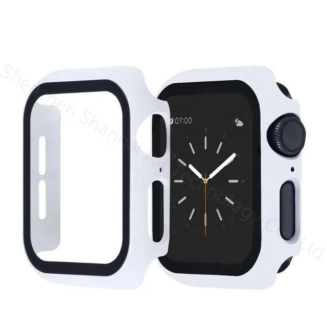 

2021 Hot Selling for iWatch Screen Protector Tempered Glass 40 44MM Series 5 4 2 in 1 Protective Case with Full Screen Coverage