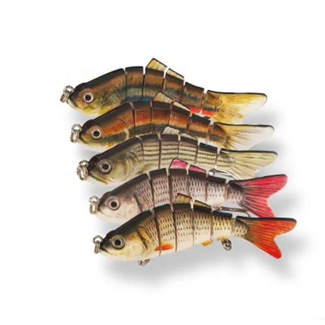 

Hot Selling Seawater 10cm 27g Abs Lifelike Wobbler Artificial Bait 6 Multi Jointed Bass Sinking Lure With 3d Fisheye, 20 colors