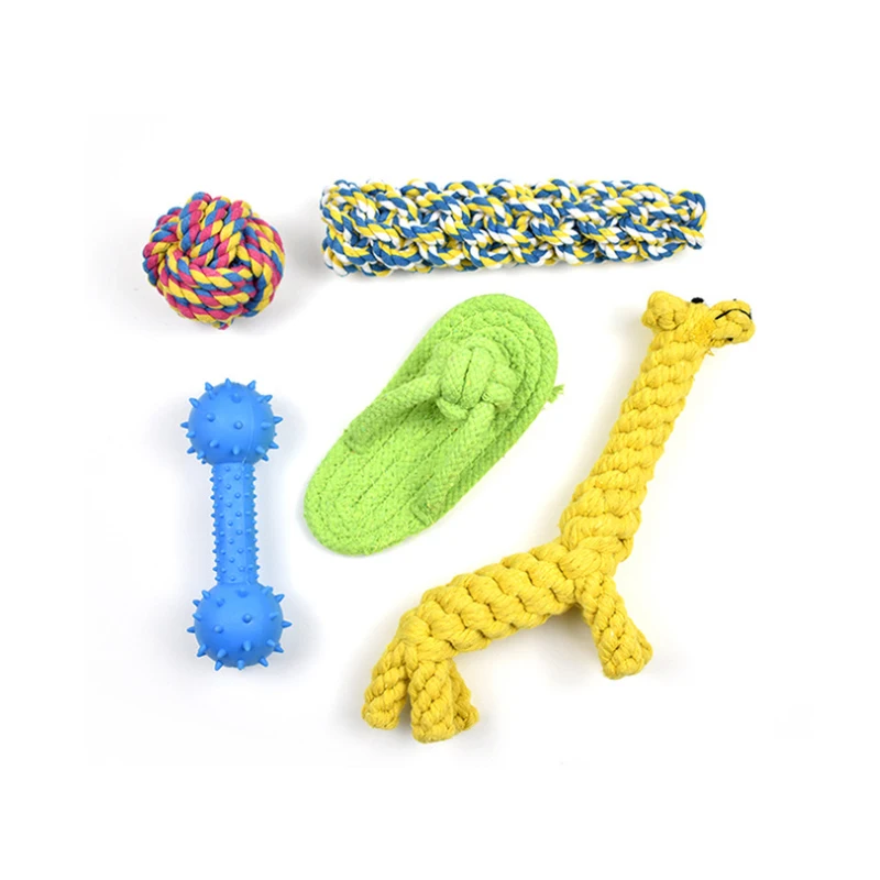 

New Design Small To Medium Dogs Pet Cotton Knot Ropetoys Dog Chew Toy, Blue/yellow/green