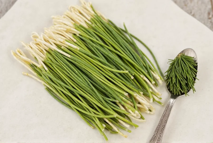 Seven spice jars labeled as chive substitutes including green onions, shallots, garlic chives, parsley, etc.