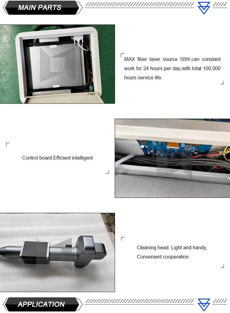 High efficiency rust removal handheld laser metal cleaning machine for paint rust removal