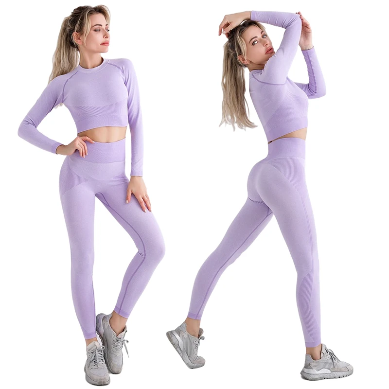 

Hot Sale Workout Dropshipping Clothes Gym Wear Fitness Good Quality Apparel Seamless Women Yoga Sets