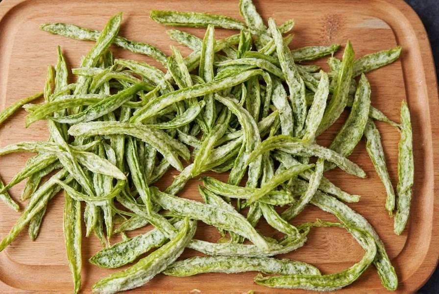 Chili flakes and pepper powder made from dehydrated green peppers
