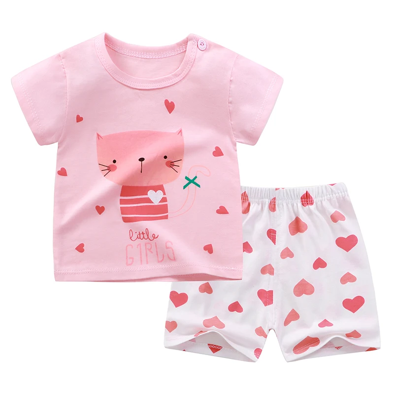 

Wholesale baby boy clothes 2-piece toddler summer baby boy T-shirt shorts girl boutique clothing