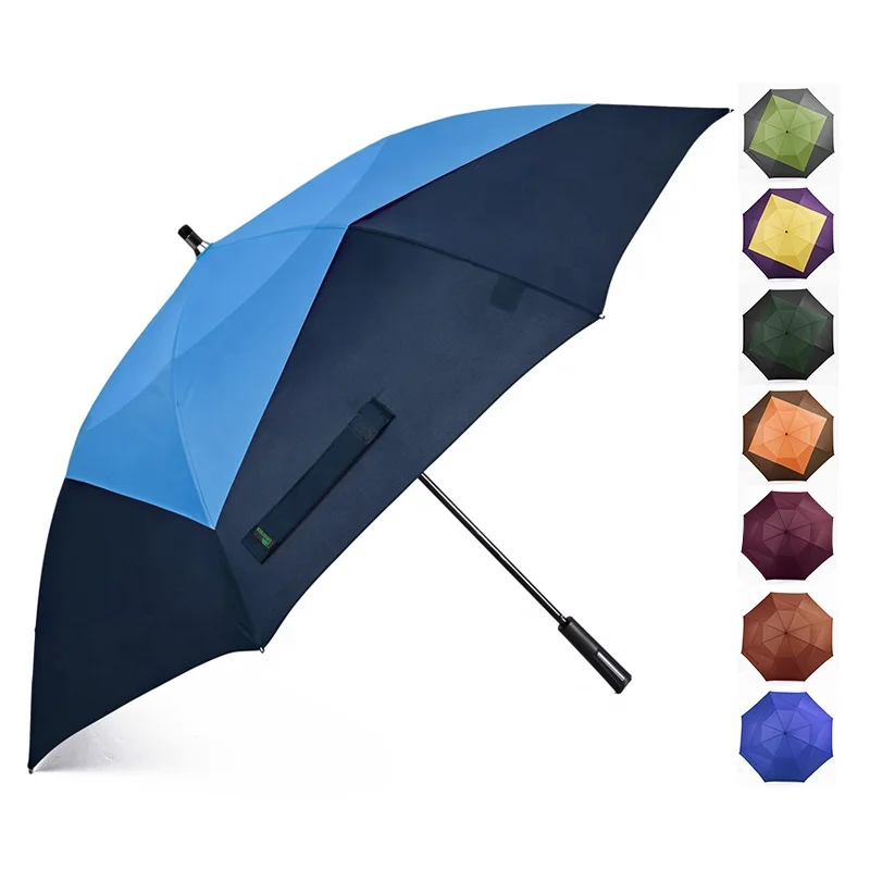 

Promotional Custom Market Full Printing Blue 30inch Super Big Size Two-tier Multi-color Rain Windproof Golf Umbrella