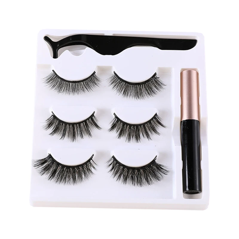 

Magnetic Eyelashes with Eyeliner Magnet False Eyelashes Magnetic Eyelashes and Liner Set, Natural black