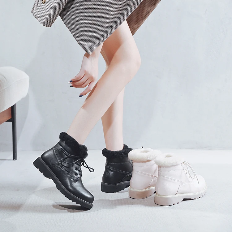 

New Arrival Latest Design Winter shoes warm women ankle boot High Quality Keep Warm Fashion Snow Boots For Women, White black