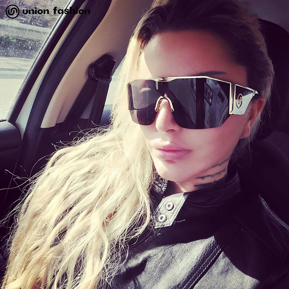 

Wholesale Luxury Inspired Oversize One Piece Lens Sun Glasses Women Men Vendor Sunglasses, 7 colors
