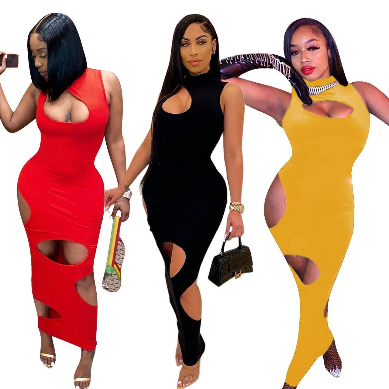 

Summer Dress 2021Irregular Hollow Casual Women Dresses Summer Ladies