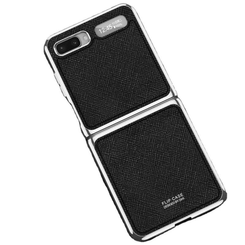 

The folding phone case is an electroplated leather case that is fall-proof and skid-proof for the Samsung Galaxy Z Flip