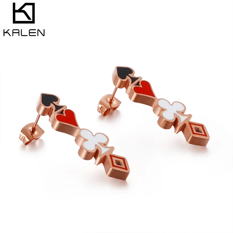 

High Quality New Fancy Simple Poker Earrings Stud Earrings Set For Women, Other