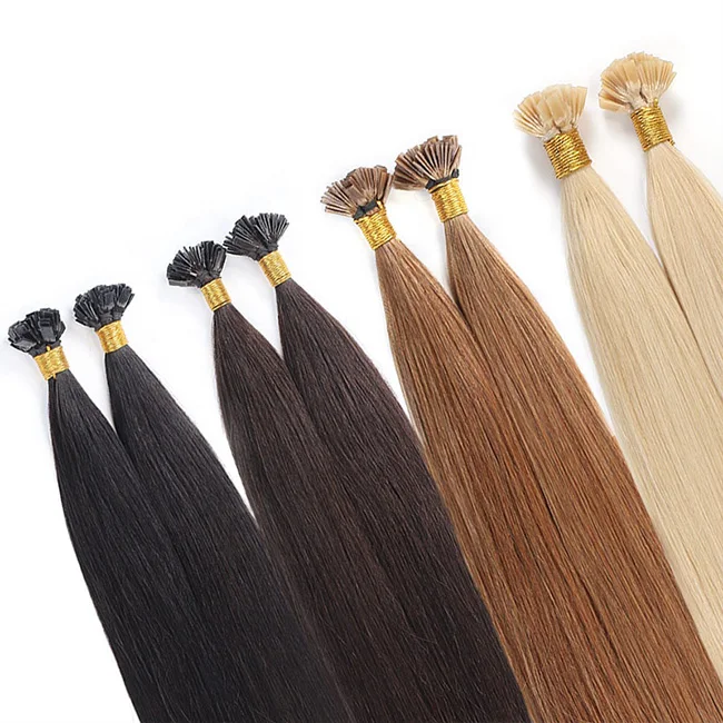 

human hair extensions flat tip Wholesale 4b 4c 3b 3c flat tip hair extension vendors bone straight virgin remy hair flat tip