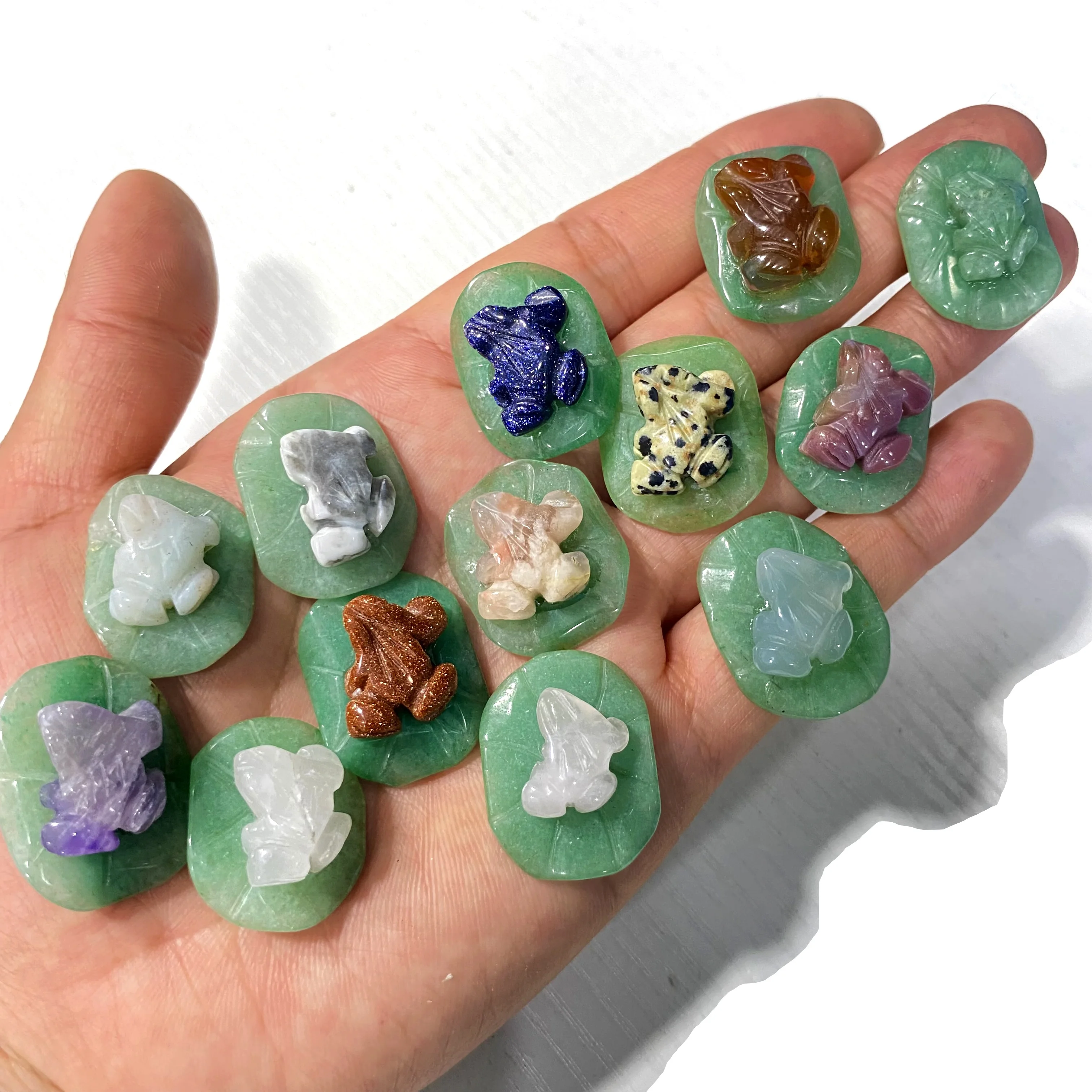 

wholesale Hand Carved Natural Crystal Stone Frog For Home Decoration