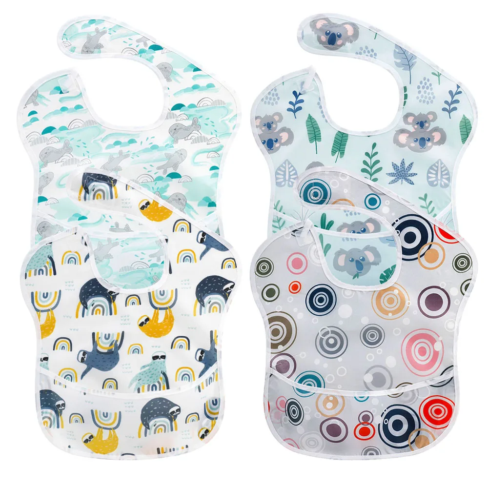 4-pack Baby Waterproof Bibs Washable Stain And Odor Resistant With ...