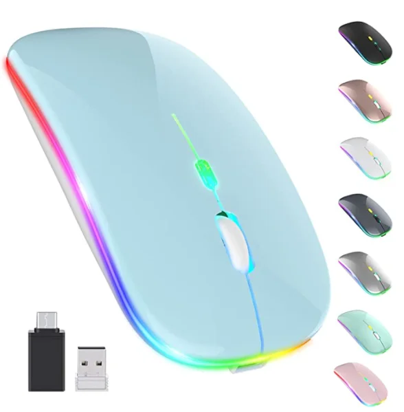 

Esioxum best selling LED computer mouse for Apple MacBook pro wireless mouse 2.4G Mini Office mouse, Balck pink,white,cold,blue