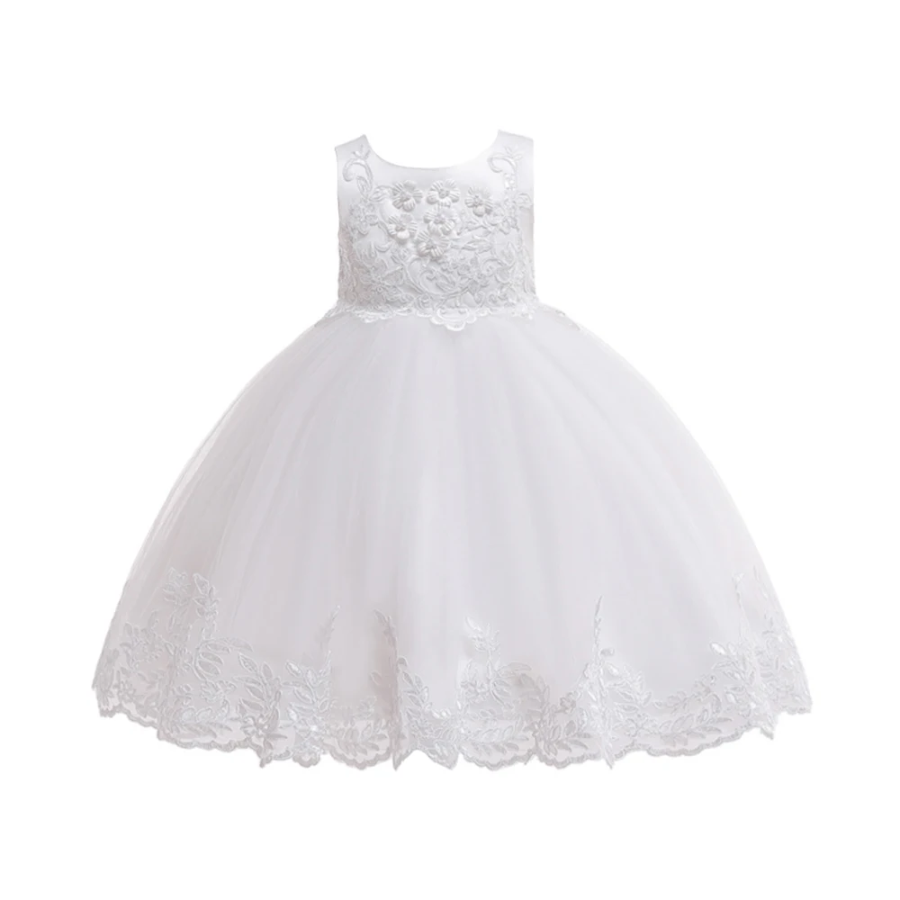 

Mudkingdom Girl Christening Elegant Princess Dress Child Party Frock Children Lace Bridesmaid Dress Wedding Dresses Baby Prom