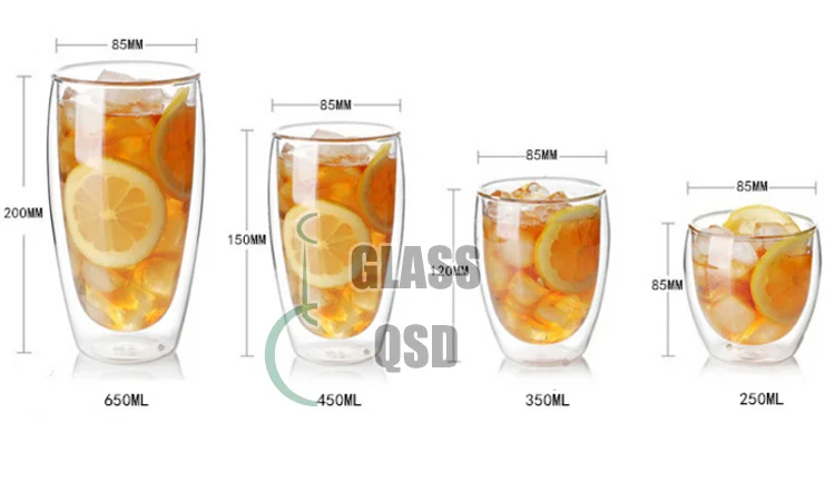 Eco-friendly Double Wall Glass Cup With High Borosilicate Glass 4