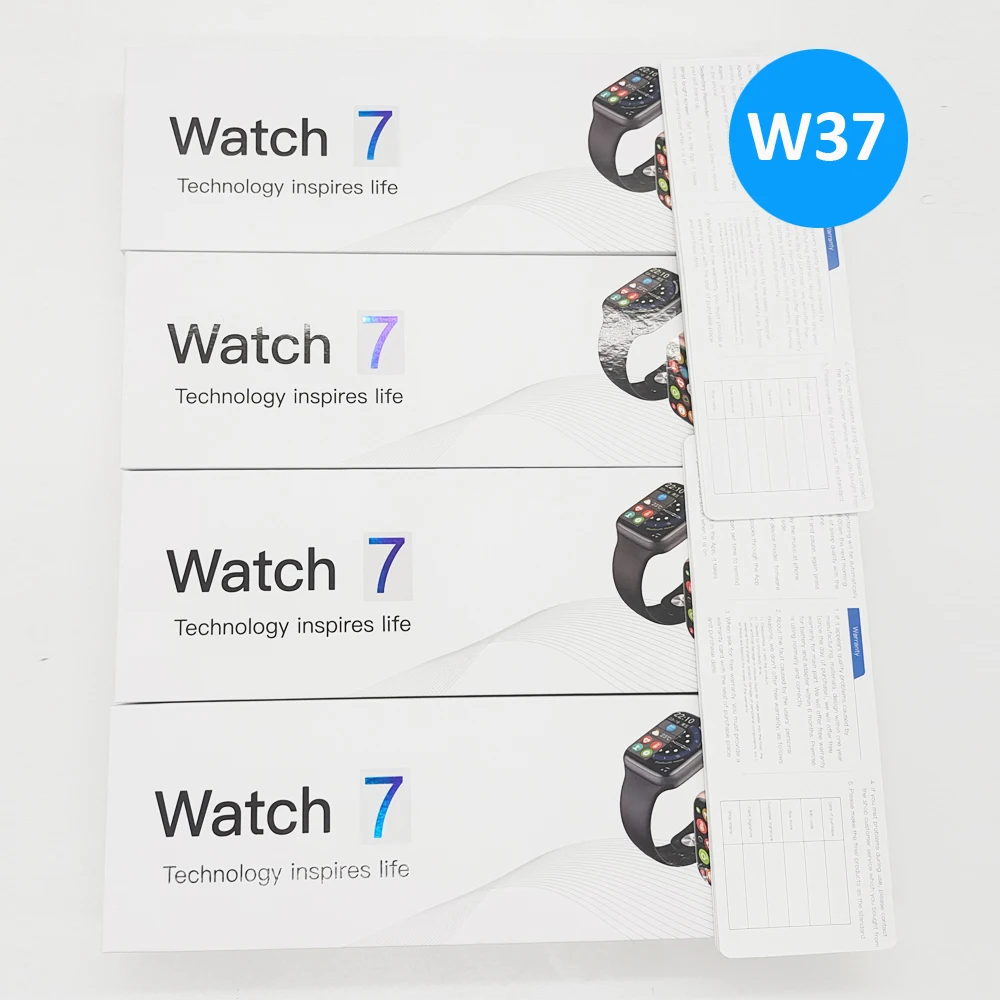 

2021 Newest Watch7 Smartwatch W37 1.75" Screen Display IP68 Waterproof Touch Screen Watch 7 IWO 13