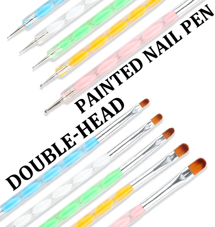 

2021 New Arrival Double-Head Painted Nail Dotting Tool Gel Brush