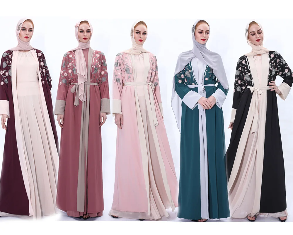 

Women Velvet Open Abaya Muslim Long Cardigan velvet burnout kimono Maxi Dress malaysia Kaftan Jilbab Rob kimono dress