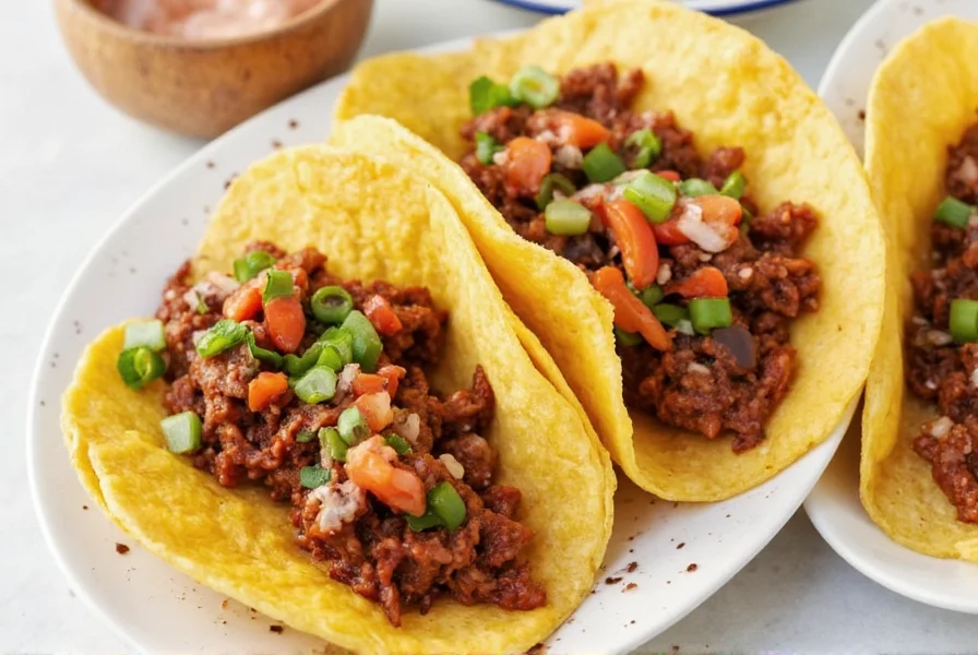 Traditional Mexican taco ingredients