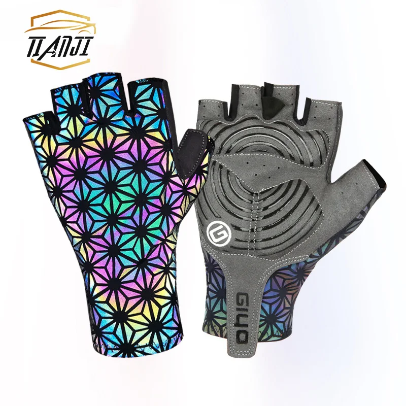 

Cycling Gloves Mountain Road Bike Half-finger Gloves Colorful Color-changing Non Slip Riding Gloves