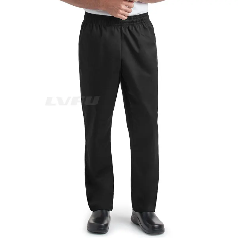 

executive chef pant 100% cotton print chef pants, Black