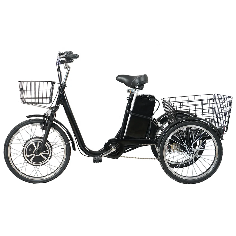 

KUAKE hot selling 250w 350w electric front and rear cargo ebike 3 wheel electric tricycles for adults