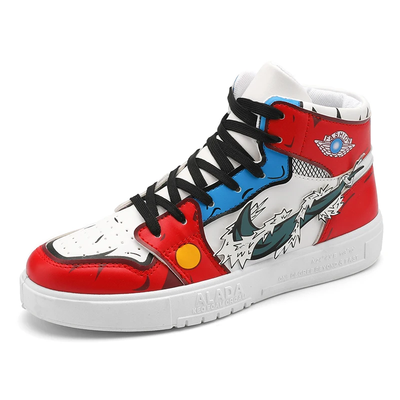 

2021 Hot Sale Graffiti High-Top Skateboarding Canvas Shoes Comfortable Sneakers