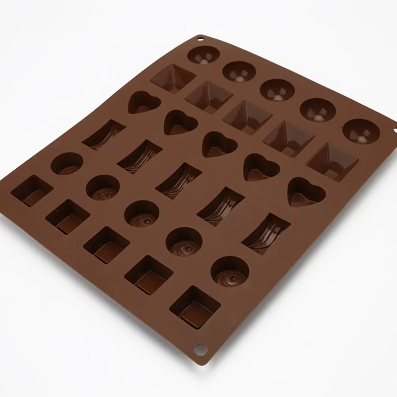 

DIY Baking Tools 30 Hole Square Brown Food Grade Silicone Chocolate Mold