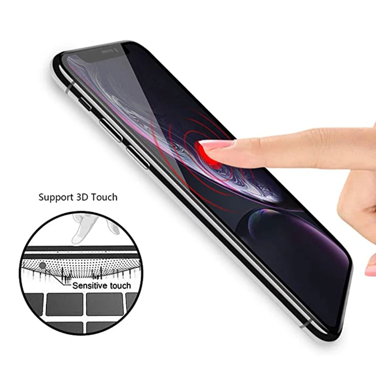 2020 Wholesale 9D 9H Silk Print Anti-Scratch Mobile Phone Tempered Glass Screen Protector Film for iPhone 11 11Pro XR XS X