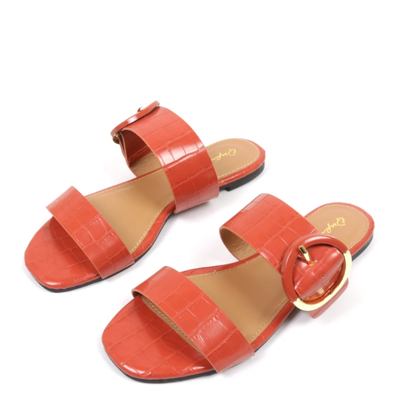 

2020 ladies summer slip on comfortable flat slipper ankle strap sandal shoes, As photo