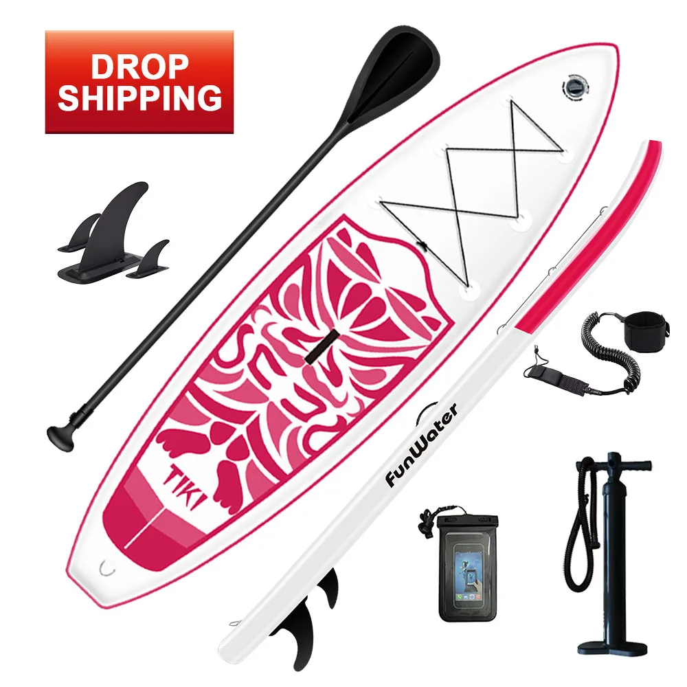 

FUNWATER drop shipping sup paddle board price surfboards board water play equipment, Pink and blue