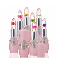 

Hot Selling New Quality Custom Logo Wholesale 15 Colors Bulk Clear Dazzling Cosmetic Lip Blam Clear lipgloss with flower