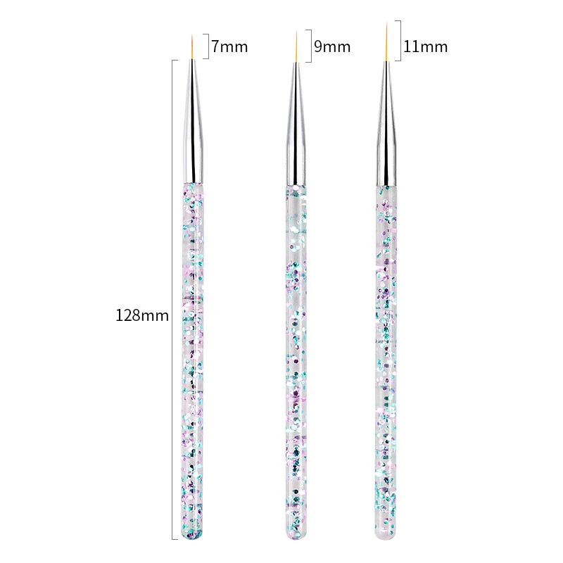 

3PCS/Set New Nail Brush Art Line Painting Pen 3D Tips DIY Acrylic UV Gel Brushes Drawing Design Girl Manicure Painting Tool