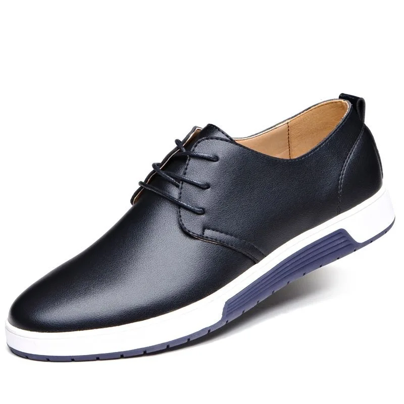 

Factory price cool men dress shoes causal loafers with soft leather black color
