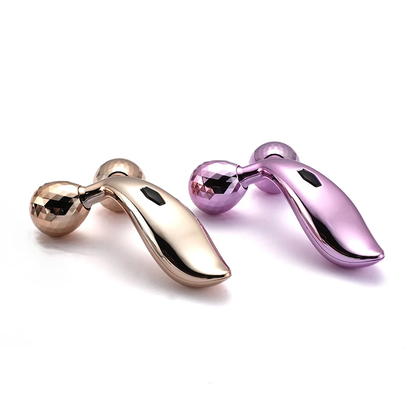 

Beauty Tool Y Shape Solar Patch Microcurrent Anti Wrinkle 360 Rotation Facial Lifting Rollers Slim Face Neck 3D Massager, Silver, rose, red, gold