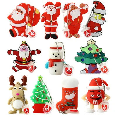 

USB Flash Drive 32 Pen Drive Cartoon Snowman Christmas Tree Gifts2GB 4GB 8GB 16GB Santa Claus Pendrive